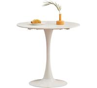 Table basse ronde en bois, 80 cm, blanche
