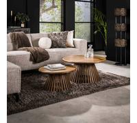 Table basse ronde en bois de manguier ATEKA (lot de 2)