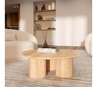 Table basse ronde en bois de manguier d90 cm - sacha