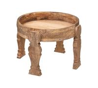 Table basse ronde en bois de manguier naturel - Diamètre 51 x Profondeur 33 cm - -