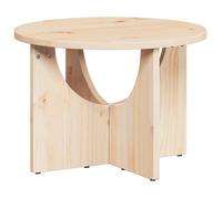 Table basse ronde en bois de pin - vidaXL - 50x50x35 cm - Naturel - Bois massif - Style rustique - Usage intérieur