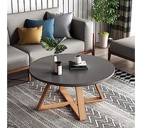 Table basse ronde en bois massif pour salon - Petite table centrale moderne pour décoration de ferme