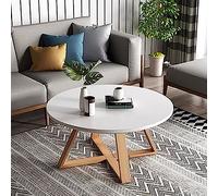 Table basse ronde en bois massif pour salon - Petite table centrale moderne pour décoration de ferme