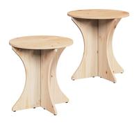 Table basse ronde en bois massif - vidaXL - Naturel - Pin rustique - 46x46x47 cm - Usage intérieur - Assemblage requis