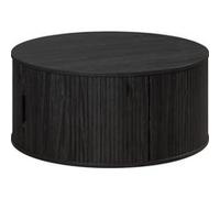 trendteam smart living Ronin - Table Basse - Noire - Table Basse Ronde avec Espace de Rangement - (l x H x P) 80 x 36 x 80 cm - Aspect Bois Noir élégant avec rainures Verticales