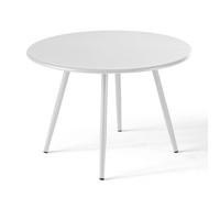 Table basse ronde en métal blanche Palavas, Oviala