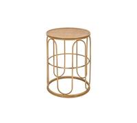 Mauro Ferretti Table basse Samui ronde métal et rotin 55x40x40 cm