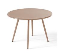 Table basse ronde en métal taupe Palavas, Oviala