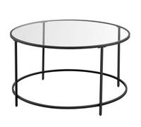 Table Basse Ronde en Verre Trempé Noir - VASAGLE - LGT021B01