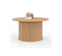 IDMarket - Table Basse Ronde Juliette 70 cm Lattes tasseau Bois Coloris chêne