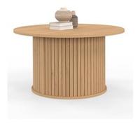 IDMarket - Table Basse Ronde Juliette 70 cm Lattes tasseau Bois Coloris chêne
