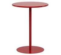 Table basse ronde minimaliste - Petite table d'appoint en métal pour terrasse, salle à manger et se détendre, table d'appoint rouge pour chambre à coucher, 48 x 56 cm / 18.9x22in, design moderne et