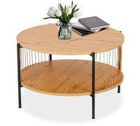 Table basse ronde moderne Azomor à deux niveaux, de style industriel rustique