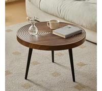 Table basse ronde moderne de style industriel, petite table basse circulaire avec pieds en métal, table centrale créative, tables d'extrémité en forme d'anneau d'arbre pour salon, bureau, petit espace