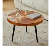 Table basse ronde moderne de style industriel, petite table basse circulaire avec pieds en métal, table centrale créative, tables d'extrémité en forme d'anneau d'arbre pour salon, bureau, petit espace