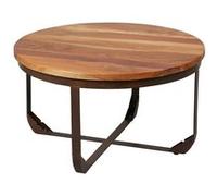 Table Basse Ronde Plateau en Bois de Recy t Pied en Acier - THARA -
