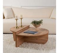 Concept Usine - Table basse ronde Poul - Podium en pin Atlantique 90 cm - Marron