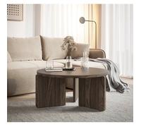 Selsey Wisconsin Preffines Table Basse Ronde 85 cm Noyer, Walnut