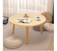 Table Basse Ronde - RINUA - Table de Salon - MDF+panneau - 60x60x50cm - couleur du bois - Salle à manger, cuisine, bureau, salon