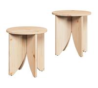 Table basse ronde rustique - vidaXL - Naturel - Bois de pin - 41,5 x 41,5 x 44 cm - Usage intérieur - Assemblage requis