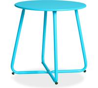 Table basse ronde Table de jardin Table d'appoint Métal Massif Bleu Table exterieur