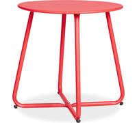 Table basse ronde Table de jardin Table d'appoint Métal Massif Rouge Table exterieur