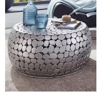 Table Basse Ronde - WOHNLING - Métal Argent - 66x66x32cm - Design Moderne - Livrée Montée