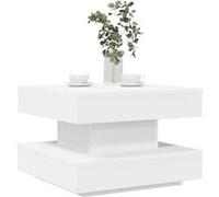vidaXL Table basse rotative à 360 degrés blanc 50x50x34,5 cm, table d'appoint, table de salon, table basse moderne, table de 858470