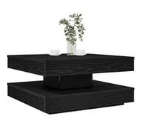 Table basse rotative à 360 degrés noir 70x70x34,5 cm Noir G