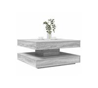 Table basse rotative à 360 degrés sonoma gris 70x70x34,5 cm