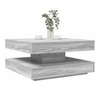 vidaXL Table basse rotative 360° Sonoma Gris 70x70x34,5 cm