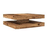 vidaXL Table basse 90×90×34,5 cm Bois d'ingénierie dessus rotatif à 360° Vieux Bois