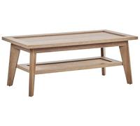 Table Basse Rustique Étagère Bois d'Ingénierie Rotin Bois Clair Simla