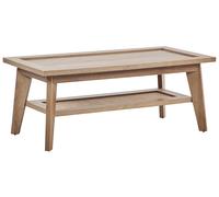 Table Basse Rustique Étagère Bois d'Ingénierie Rotin Bois Clair Simla
