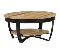 Table basse - SALALIS - Bois de manguier massif - Marron - Acier enduit de poudre - 65 x 32 cm