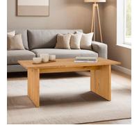 Table basse SALTO rectangulaire pour salon en bois massif finition laquée, 110x45 cm, élégante et minimaliste, pieds en bois