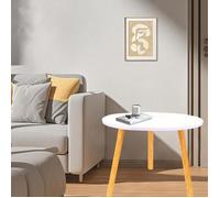Table basse scandinave de salon - Table basse rond contemporaine - ERROLVES - Blanc - 50*50*40 CM