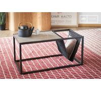 Table basse scandinave porte-revue en pierre Ibiza