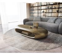Table basse Sinor 140x65 cm métallique or brossé