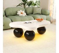 Table basse style nuage avec LED, 16 couleurs, design rond, moderne et tendance pour salon ou chambre d’enfant.