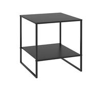 Table basse table d'appoint guéridon bout de canapé 2 niveaux acier noir