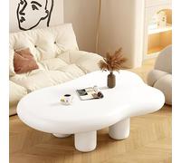Table basse, table d'appoint irrégulière en bois moderne avec 4 pieds, joli design d'angle rond pour décoration de salon et de chambre à coucher