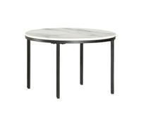 vidaXL Table Basse Table d'Appoint Table de Canapé Bout de Canapé Salon Salle de Séjour Maison Intérieur Blanc et Noir Ø65 cm Marbre Solide Véritable Blanc G