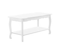 Table Basse Table de Salon en Style Shabby Chic MDF Sapin Laqué Blanc 87,5cm x 40cm x 42cm