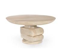Table basse table de salon ronde en bois de manguier coloris naturel - diamètre 80 x Hauteur 39 cm
