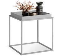Table basse - TECTAKE - Table d'appoint CAMBRIDGE en acier avec étagère et embouts pour le sol, 40 x 40 x 44 cm - Gris