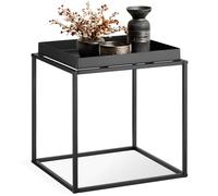 Table basse - TECTAKE - Table d'appoint CAMBRIDGE en acier avec étagère et embouts pour le sol, 40 x 40 x 44 cm - Noir