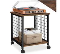 Table basse - TECTAKE - Table d'appoint cubique GARY en bois et acier au style industriel, 40 x 40 x 48 cm - Bois foncé