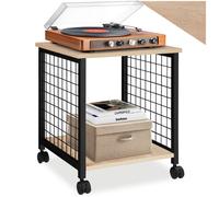 Table basse - TECTAKE - Table d'appoint cubique GARY en bois et acier au style industriel, 40 x 40 x 48 cm - Bois clair/Chêne sonoma