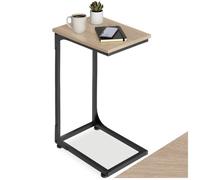 Table basse - TECTAKE - Table d'appoint ERIE bois et acier forme de C, style industriel, 40 x 30 x 63 cm - Bois clair/Chêne sonoma